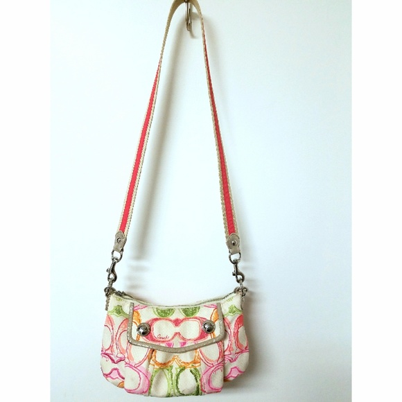 COACH Poppy Multi-Color Jacquard Satchel - Picture 3 of 8